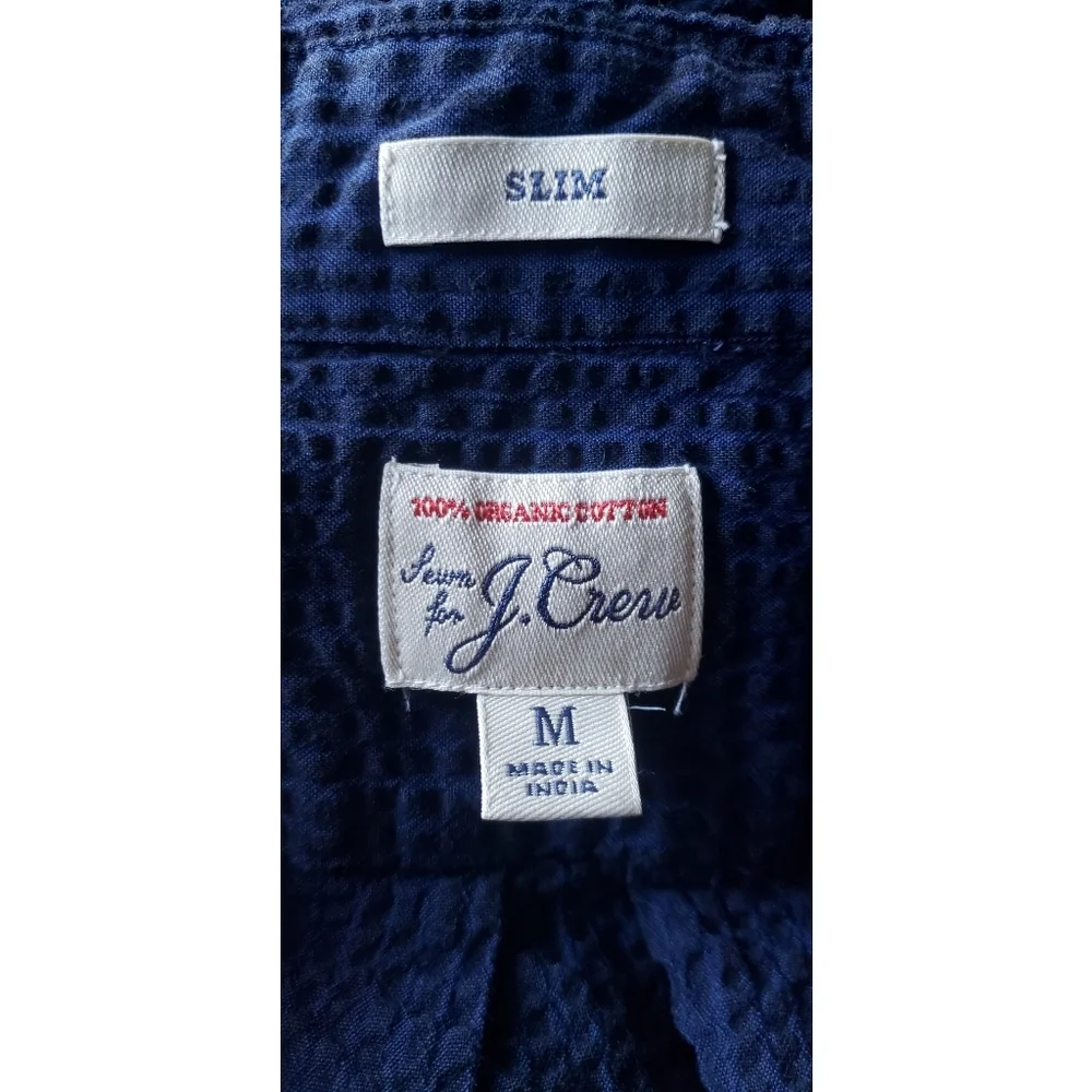 J.Crew Seersucker Polo w/ 100% organic cotton